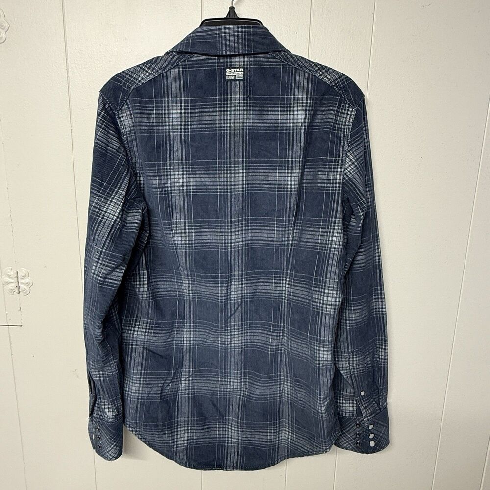 G Star Raw Corduroy Plaid Pearl Snap Button Long Sleeve Shirt Western Men S EUC - Picture 12 of 12